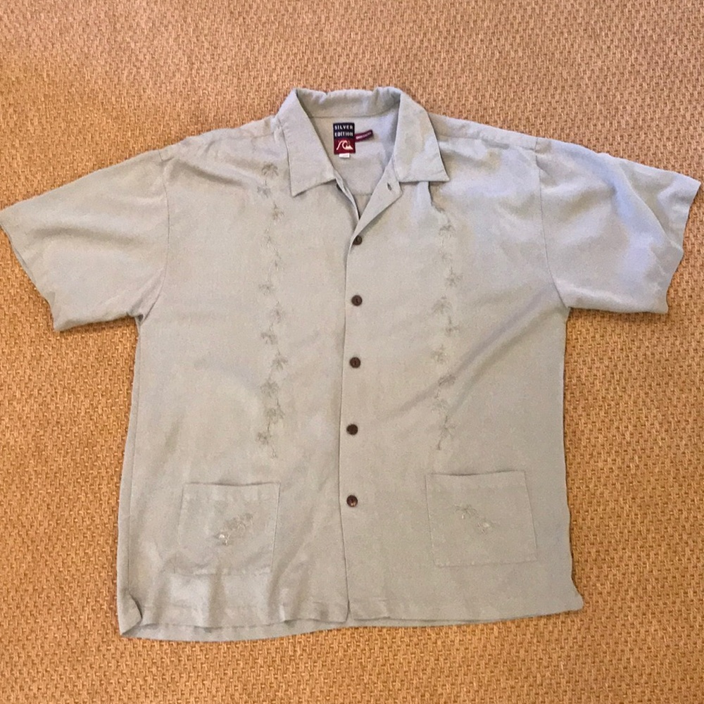 Quicksilver Silver Edition Guayabera Style Shirt